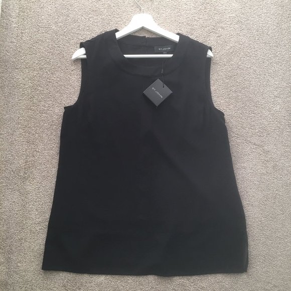 Black St. John Shell/Blouse - Picture 1 of 2